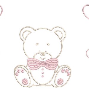 Maskinbroderidesign gjord av Love and Hearts "Söt nallebjörn":