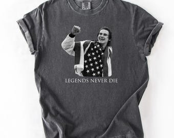 Jack Hugos USA Hockey Gold Medal Vintage Schwarzes Shirt
