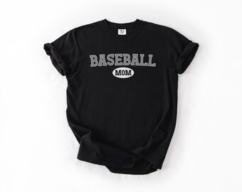 Checkered Baseball Mom T-Shirt | Baseball Support Tee, Sleek Checker Design