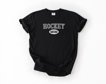 Hockey Mom T-Shirt | White Checkered Design, Sports Fan Apparel, Winter Hockey Tee
