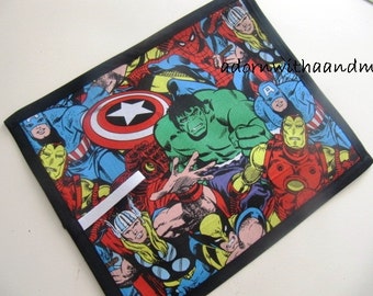 Chalkimamy Comic Heros TRAVEL chalkboard mat/ placemat (a)