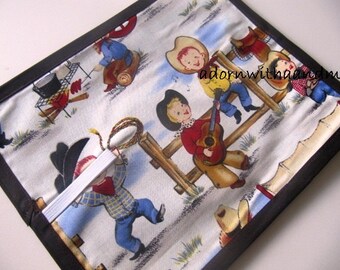 Chalkimamy Michael Miller's 'Lil Cowpokes TRAVEL chalkboard mat placemat (a)