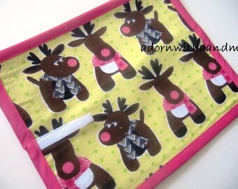 Chalkimamy Reindeer with Attitude TRAVEL chalkboard mat/placemat (a)