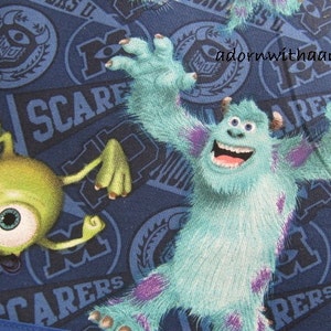 Chalkimamy TRAVEL chalkboard mat made with Disney's Monsters fabric image 2