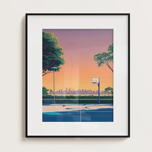 New York City Pop Poster, Minimal city pop, Retro poster, Japanese pop art, Hiroshi Nagai Inspired Art, Minimal Vaporwave print