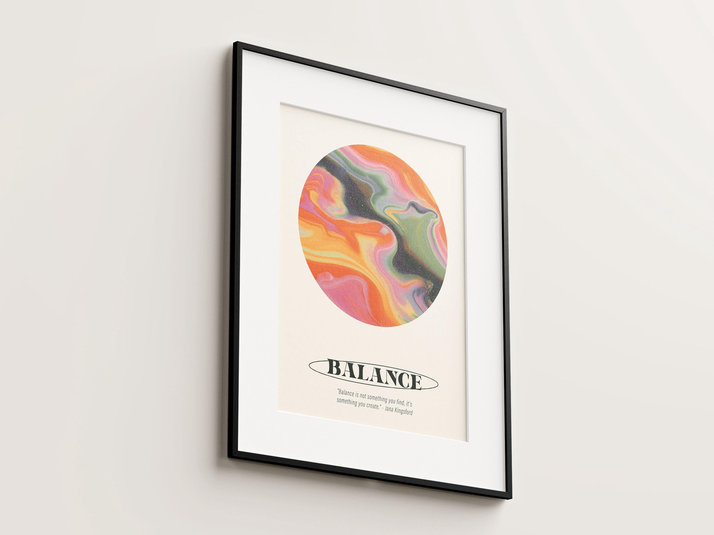 Balance Poster, Mental Health Poster, Wellness Print, Mindful Wall Art ...