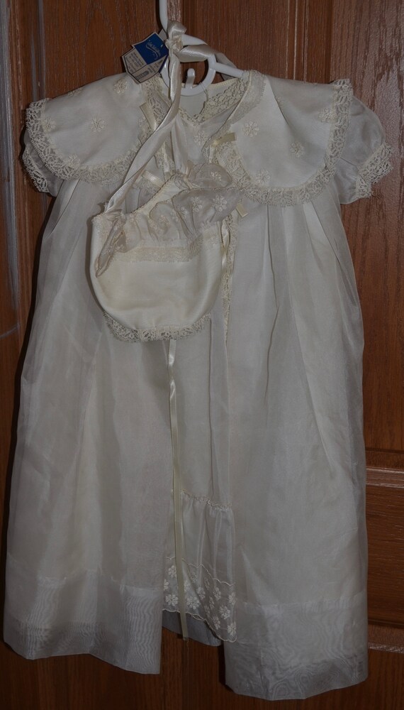 Vintage Christening baby Gown Dress and Slip 4 Piece … Gem