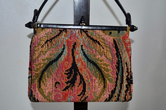 1950s 1960s Low and Mund Petit point Purse handba… - image 3