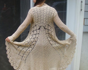 Crochet Pattern SP-745 Elegant Long Sweater - Plus Size
