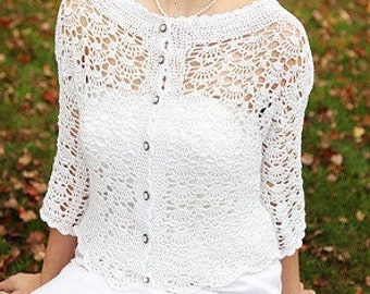 Crochet Pattern - SOC-006 Lacy Cardigan