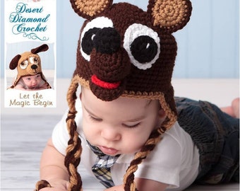 Crochet Pattern 006 - Teddy Bear Earflap Hat - All Sizes