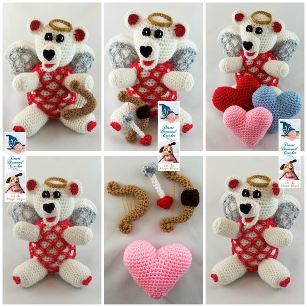 Crochet Pattern 100 - Love is in the Air Teddy Bear