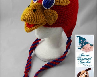Crochet Pattern 049 - Kansas University Jayhawk - All Sizes