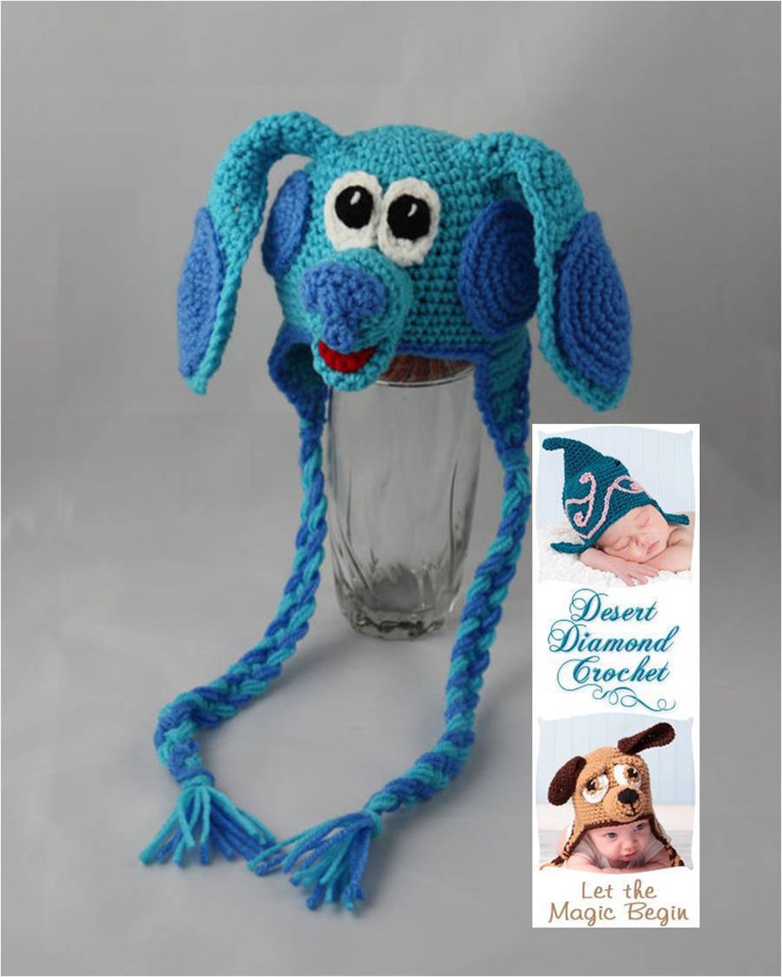 Crochet Pattern 030 - Blue Puppy Earflap Beanie Hat - All Sizes - Etsy