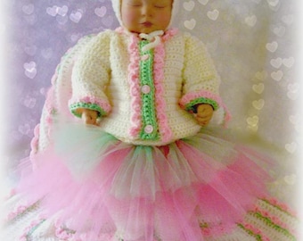 Crochet Pattern SCCO-102B - Baby Layette Set Sizes 0 - 12 Months