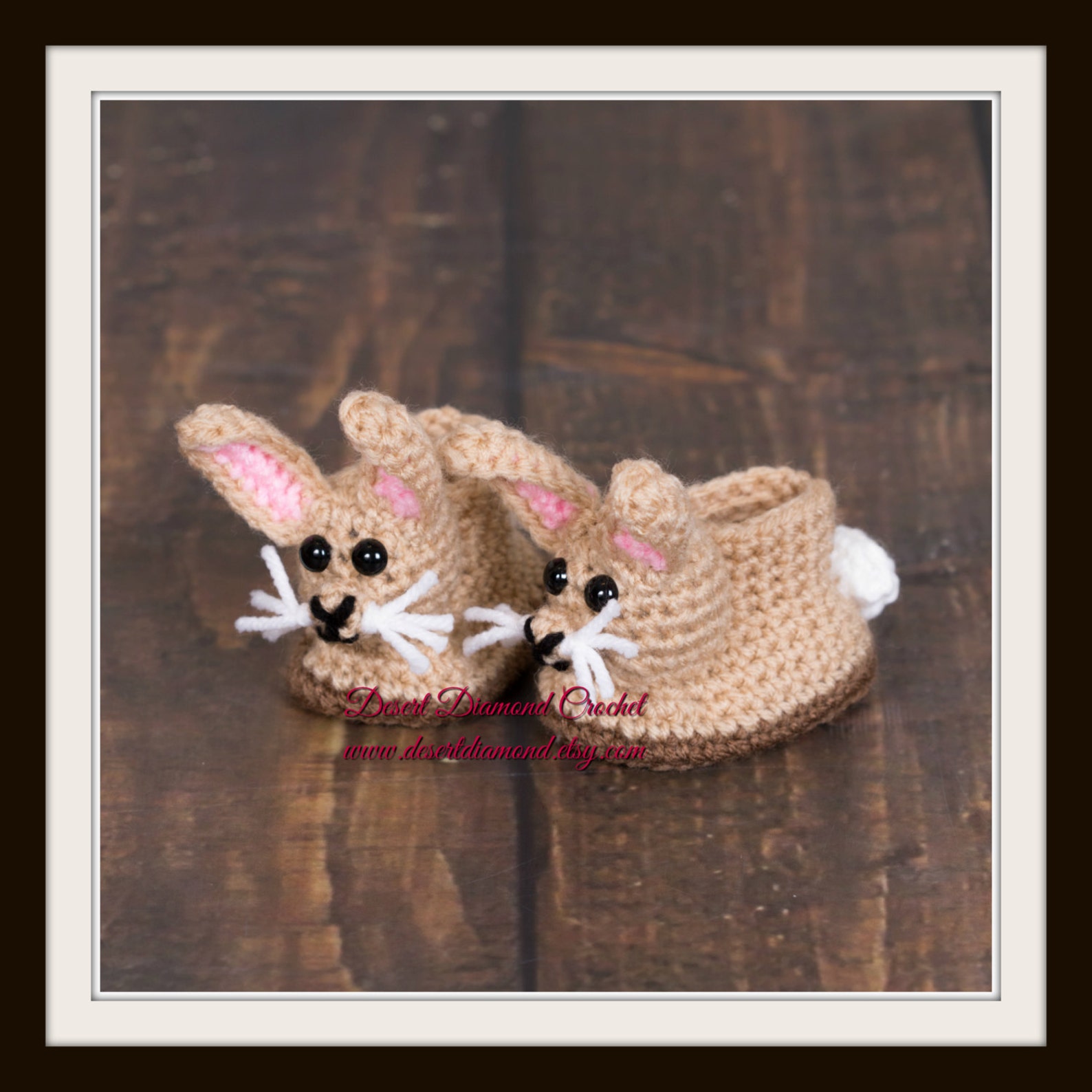 Crochet Pattern 047 - Easter Cotton Tail Bunny Baby Booties/slippers ...