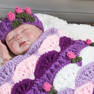 Crochet Pattern 114 Eva Marie Spring Tulip Baby Cocoon image 2