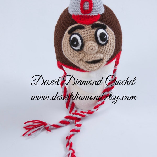 Crochet Pattern 108 - Brutus the Ohio State University Buckeye Hat