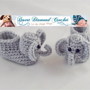 Crochet Pattern 021 Elephant Baby Booties 5 Sizes image 3