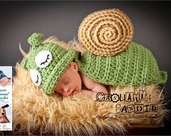 Crochet Pattern 031 - Snail / Slug Animal Cape Newborn Photography Prop