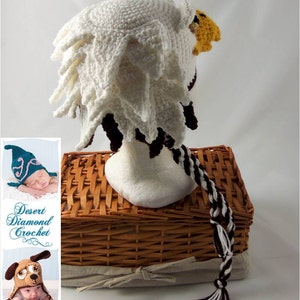 Crochet Pattern 072 Eagle Hat All Sizes image 3