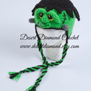 Crochet Pattern 109 Frankenstein Monster Hat image 2