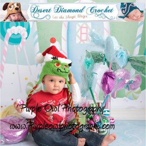 Crochet Pattern 034 - Bah Humbug Christmas Santa Holiday Beanie Hat - All Sizes