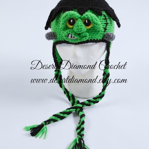 Crochet Pattern 109 Frankenstein Monster Hat image 1