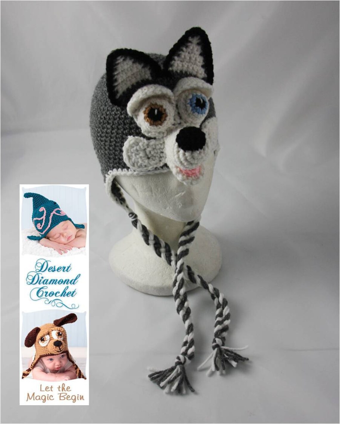 Crochet Pattern 060 Siberian Husky Earflap Beanie Hat All | Etsy