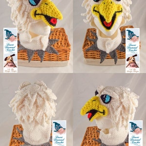 Crochet Pattern 096 - Swoop the Philadelphia Eagle Hat #2 - All Sizes