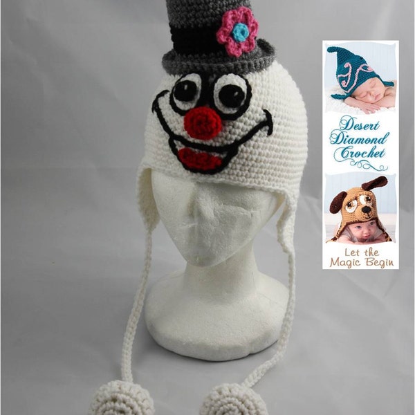 Crochet Snowman Hat Etsy