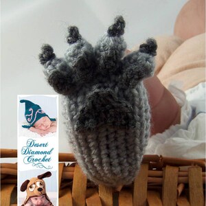 Crochet Pattern 074 Wolf Paw Baby Booties 5 Sizes image 4