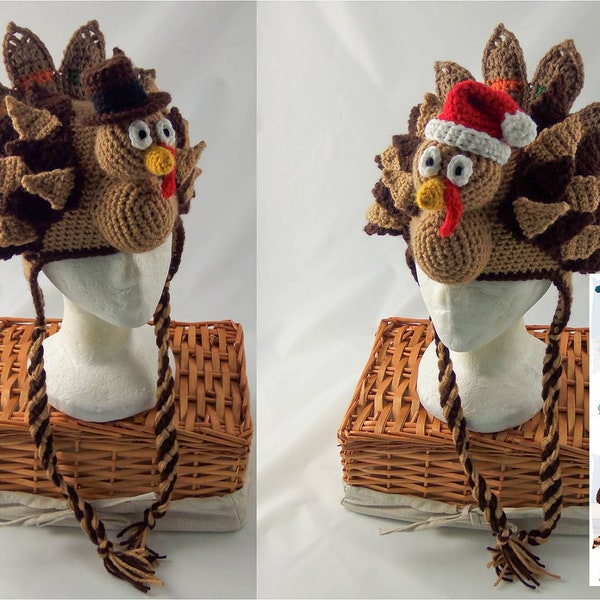 Crochet Pattern 073 - Holidurkey Turkey Hat - All Sizes