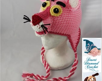 Crochet Pattern 048 - Panther Beanie Hat - All Sizes