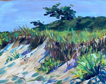 Dunes - Original Art Seascape Gouache Painting