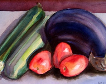 Kitchen Table Original Watercolor Still Life