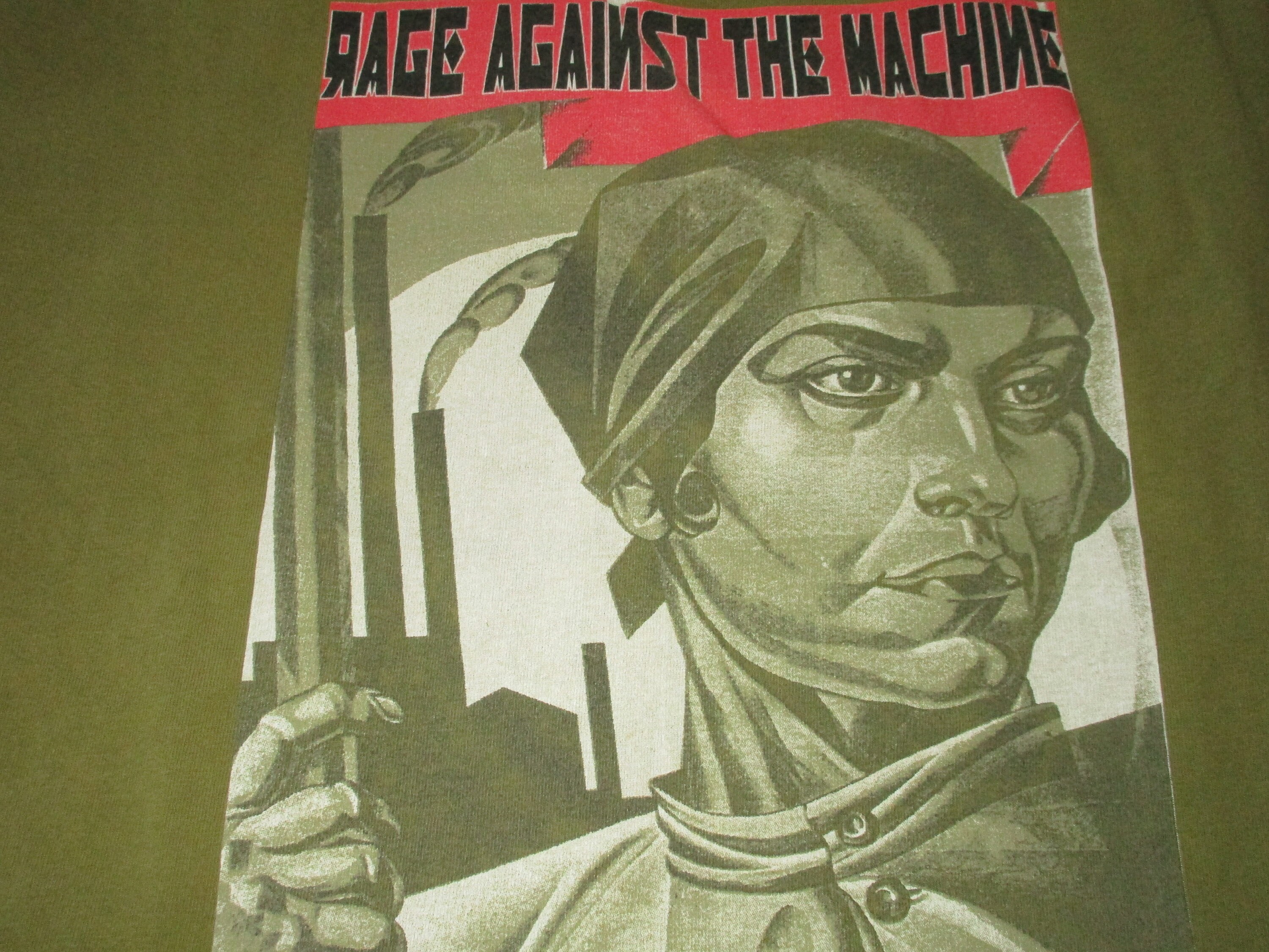 90'S RAGE Against THE MACHINE Xl Giant Green Ratm Original