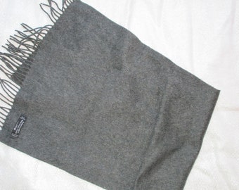 vtg CONCORD AIRLINES 100 % CASHMERE fringe scarf gray men womens