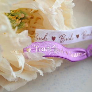 JGA bracelets Team Bride PURPLE as an accessory for wedding & bachelor party image 2