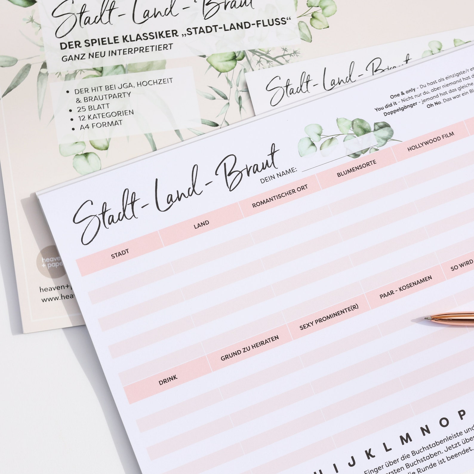 Stadt Land Braut JGA Partyspiel für den - Etsy