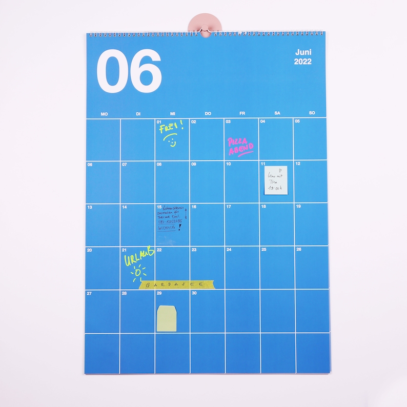 A2 Bunter Wandkalender 2024 Jahresplaner 2024 im Pantone Style Terminkalender Colorful Bild 5