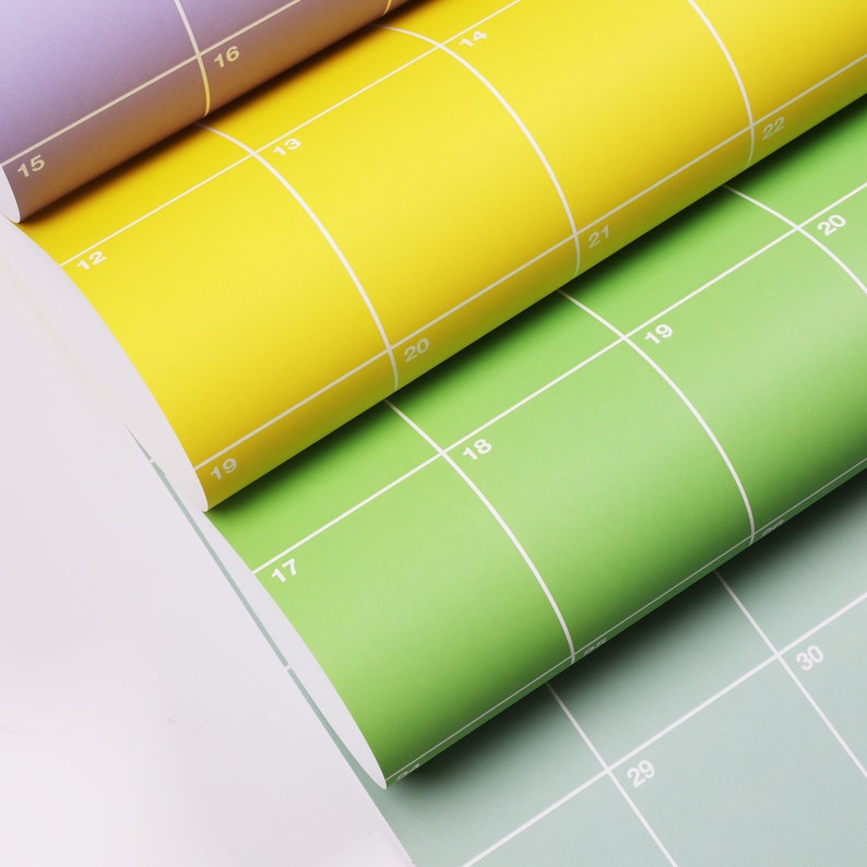 A2 Bunter Wandkalender 2024 Jahresplaner 2024 im Pantone Style Terminkalender Colorful Bild 6