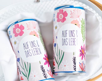 To us and life - Prosecco cans banderoles stickers for girls' evening, JGA or excursion