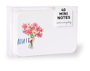 40 Kleine Blanko Karten Blumenstrauß mit Box - für liebe Worte, Notizen, Dankekarte, Kollegin oder Party Einladung von heaven+paper