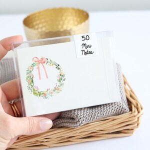 50 Kleine Karten A7 KRANZ zum Frühling und Ostern als Geschenkanhänger, Grußkarte oder Notiz
