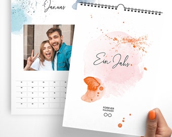 DIN A4 Immerwährender Fotokalender Forever Kalender Happy Spot ohne Jahr Wandkalender zum selbst gestalten & verschenken