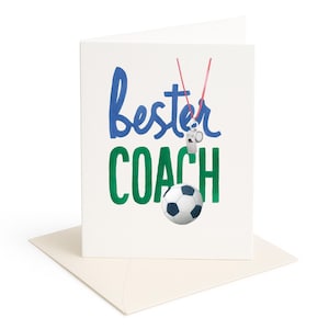 Grußkarte Coach I Fußballtrainer I großes B6 Format mit Carta Pura Umschlag I Dankekarte zum Saisonende