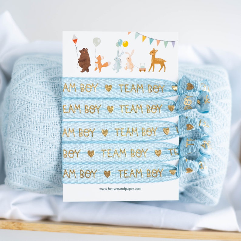 Baby shower bracelets in the Team Boy set as an accessory for women, expectant mothers, baby shower gender reveal as a party bag for boys image 2