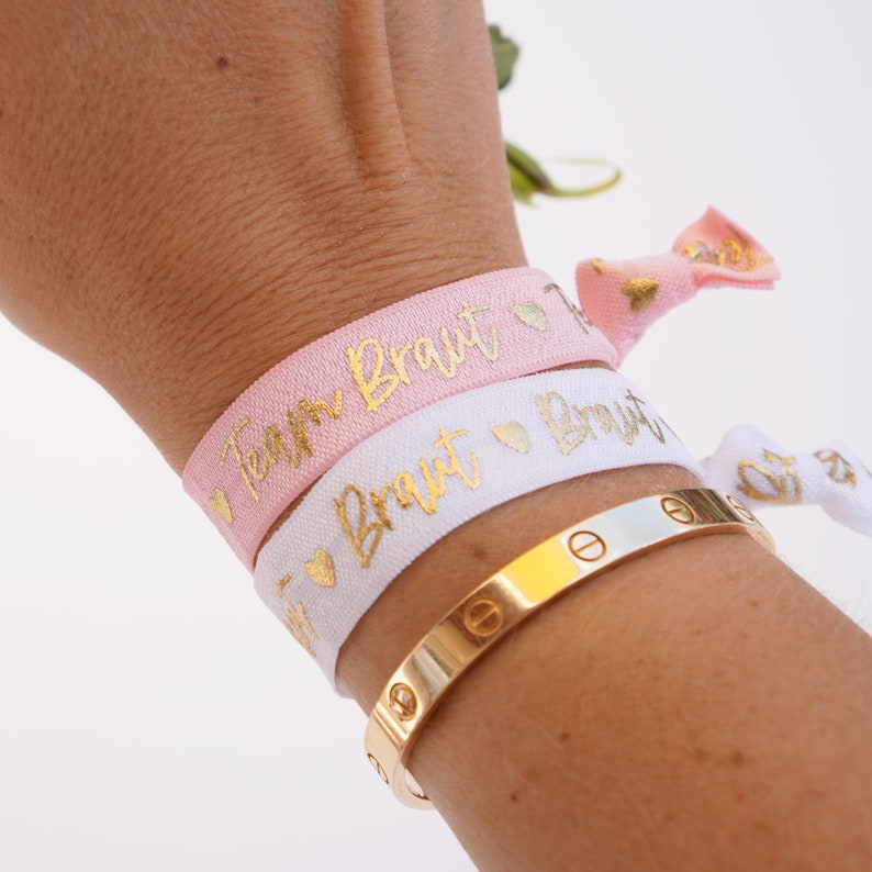 JGA bracelets PINK in German Team Bride as accessory & decoration for the hen party for women image 2