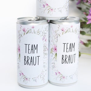 Team Bride - Prosecco cans labels stickers for wedding and JGA sparkling wine beverage cans